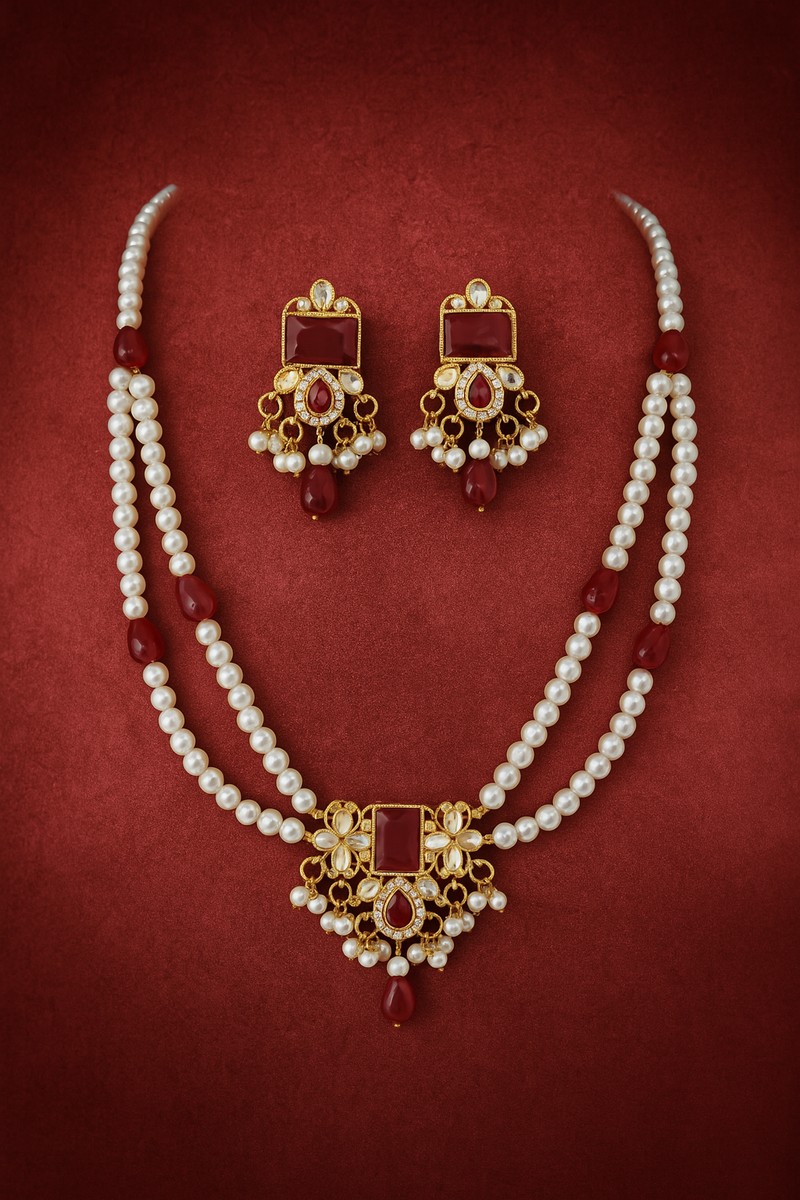 Ruby Elegance Pearl Set